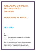 Fundamentals of Urine & Body Fluid Analysis Test Bank &ndash; Brunzel 5th Edition &vert; Nursing & MLS Urinalysis MCQs 2026