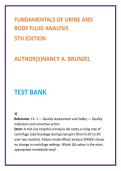 Fundamentals of Urine & Body Fluid Analysis Test Bank &vert; Brunzel 5th Edition &vert; Urinalysis MCQs &vert; MLS & Nursing Test Bank 2026