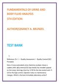 Fundamentals of Urine & Body Fluid Analysis Test Bank &vert; Brunzel 5th Edition &vert; Nursing & MLS Exam MCQs 2026