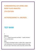 Fundamentals of Urine & Body Fluid Analysis Test Bank &vert; Brunzel 5th Edition &vert; Urinalysis MCQs &vert; Nursing & MLS 2026