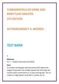 Fundamentals of Urine & Body Fluid Analysis Test Bank &vert; Brunzel 5th Edition &vert; Nursing Test Bank 2026 &vert; Urinalysis MCQs