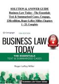 Business Law Today The Essentials Text and Summarized Cases 13th Edition Solution Manual by Roger LeRoy Miller Complete Step-by-Step Chapter Solutions Detailed Case Explanations Legal Concepts Practice Problems Review Questions Homework Help Exam Preparat