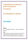 Fundamentals of Urine & Body Fluid Analysis Test Bank &vert; Brunzel 5th Edition &vert; Urinalysis MCQs &vert; MLS & Nursing 2026