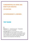 Fundamentals of Urine and Body Fluid Analysis Test Bank &vert; Brunzel 5th Edition &vert; Nursing & MLS Exam Questions 2026