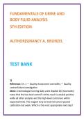 Fundamentals of Urine & Body Fluid Analysis Test Bank &vert; Brunzel 5th Edition &vert; Nursing & MLS Exam MCQs 2026