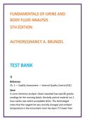 Fundamentals of Urine and Body Fluid Analysis Test Bank &vert; Brunzel 5th Edition &vert; Nursing & MLS Urinalysis MCQs 2026