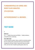 Fundamentals of Urine & Body Fluid Analysis Test Bank &lpar;Brunzel 5th Ed&rpar; &vert; Nursing & MLS Exam MCQs 2026