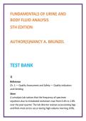 Fundamentals of Urine & Body Fluid Analysis Test Bank &vert; Brunzel 5th Edition &vert; Urinalysis MCQs &vert; MLS Nursing Test Bank 2026