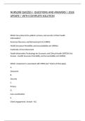 NURS208 QUIZZES &vert; QUESTIONS AND ANSWERS &vert; 2026 UPDATE &vert; WITH COMPLETE SOLUTION