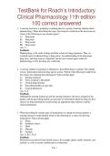 Test Bank for Roach&rsquo;s Introductory Clinical Pharmacology 11th Edition &vert; Updated&sol;Latest 2025&ndash;2026