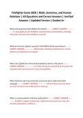 Firefighter Exam 2026 &vert; Math&comma; Scenarios&comma; and Human Relations &vert; All Questions and Correct Answers &vert; Verified Answers &vert; Updated Version &vert; Graded A&plus;