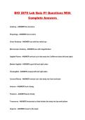 BIO 2870 Lab Quiz &num;1 Questions With Complete Answers 