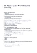 PA Practice Exam I PT with Complete Solutions