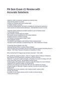 PA Sem Exam -1 Review with Accurate Solutions