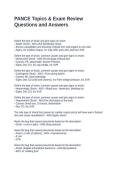PANCE Topics & Exam Review Questions and Answers