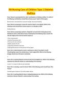 RN Nursing Care of Children Type 1 Diabetes Mellitus&period;pdf &mdash; EXAM STUDY GUIDE 2026&sol;2027 ACCURATE QUESTIONS AND CORRECT DETAILED ANSWERS WITH RATIONALES &vert;&vert; 100&percnt; GUARANTEED PASS <BRAND NEW VERSION>