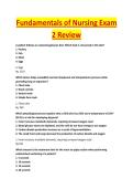 Fundamentals of Nursing Exam 2 Review&period;pdf &mdash; EXAM STUDY GUIDE 2026&sol;2027 ACCURATE QUESTIONS AND CORRECT DETAILED ANSWERS WITH RATIONALES &vert;&vert; 100&percnt; GUARANTEED PASS <BRAND NEW VERSION>