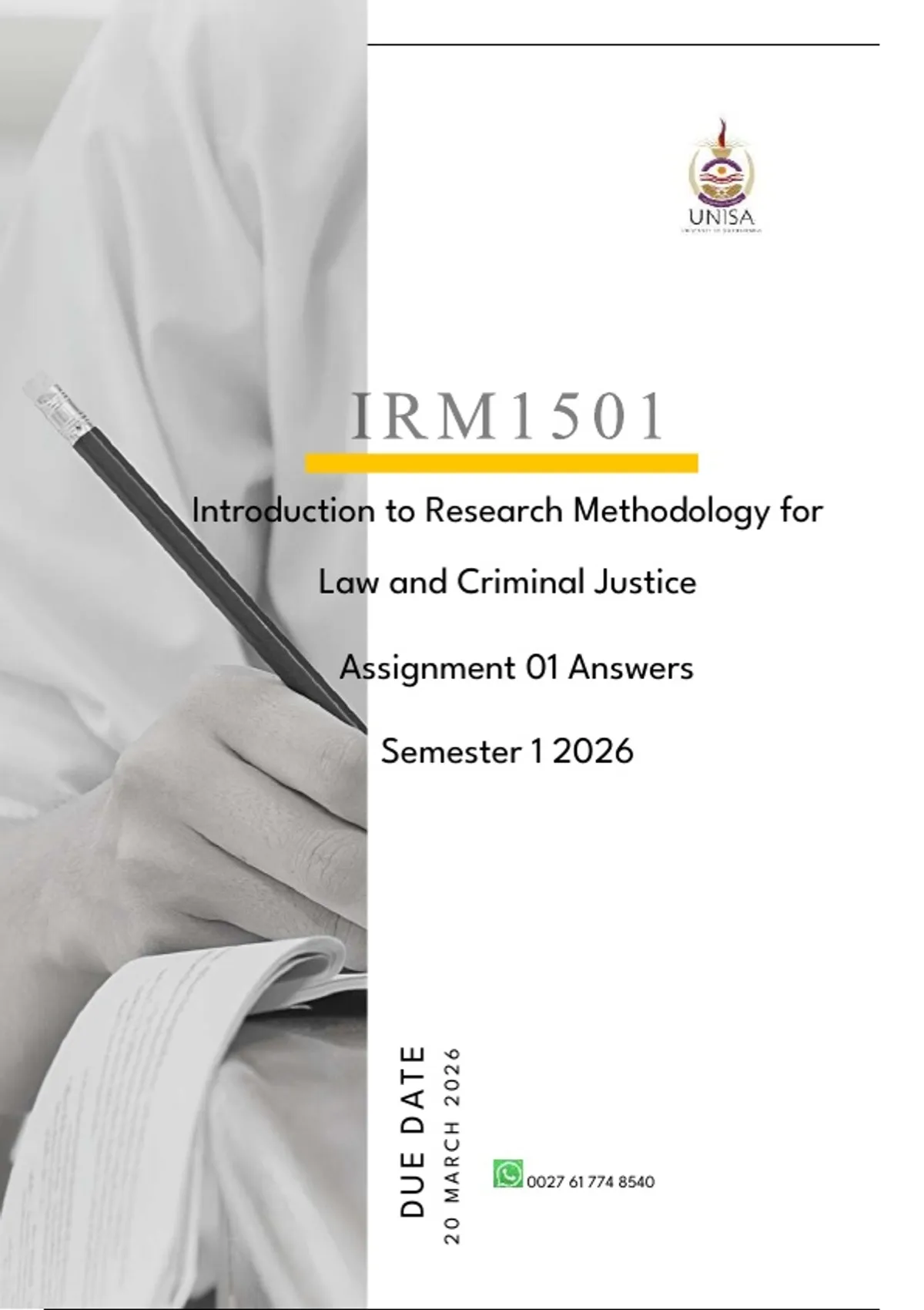 IRM1501 Assignment 01 Answers Semester 1 2026 - Introduction to ...