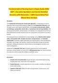 Fundamentals of Nursing Exam 2 Study Guide 2026&period;pdf &mdash; EXAM STUDY GUIDE 2026&sol;2027 ACCURATE QUESTIONS AND CORRECT DETAILED ANSWERS WITH RATIONALES &vert;&vert; 100&percnt; GUARANTEED PASS <BRAND NEW VERSION>