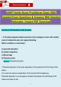 AANP Family Nurse Practitioner Exam 2026 Updated Exam Questions & Answers With Detailed Rationales &vert; Instant PDF Download