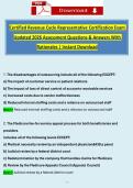 Certified Revenue Cycle Representative Certification Exam Updated 2026 Assessment Questions & Answers With Rationales &vert; Instant Download