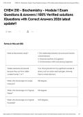 CHEM 210 - Biochemistry - Module 1 Exam Questions & Answers &vert; 100&percnt; Verified solutions &vert;Questions with Correct Answers 2026 latest update&excl;&excl;