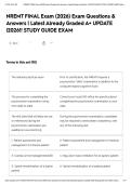 NREMT FINAL Exam &lpar;2026&rpar; Exam Questions & Answers &vert; Latest Already Graded A&plus; UPDATE &vert;2026&excl;&excl; STUDY GUIDE EXAM