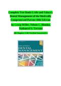 Complete Test Bank for Little and Falace&rsquo;s Dental Management of the Medically Compromised Patient 10th Edition by Miller&comma; Rhodus & Treister &vert; All Chapters 1&ndash;30 with Verified Answers