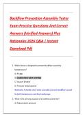 Backflow Prevention Assembly Tester  Exam Practice Questions And Correct  Answers &lpar;Verified Answers&rpar; Plus  Rationales 2026 Q&A &vert; Instant  Download Pdf