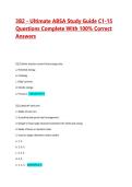3B2 - Ultimate ABSA Study Guide C1-15 Questions Complete With 100&percnt; Correct Answers