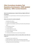 Ohio Corrections Academy Test Questions And Answers &vert; 2026 Updated Solutions &vert; 100&percnt; Correct Answers