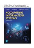 Solutions Manual Accounting Information Systems 16th Edition By Romney&semi; Steinbart&semi; Summers&semi; Wood&comma; All Chapters 1 - 24