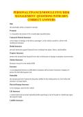 PERSONAL FINANCE&sol;MODULE FIVE&sol; RISK MANAGEMENT QUESTIONS WITH 100&percnt; CORRECT ANSWERS