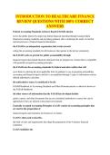 INTRODUCTION TO HEALTHCARE FINANCE REVIEW QUESTIONS WITH 100&percnt; CORRECT ANSWERS