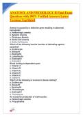 ANATOMY AND PHYSIOLOGY II Final Exam Questions with 100&percnt; Verified Answers Latest Versions Top Rated