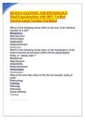 HUMAN ANATOMY AND PHYSIOLOGY Final Exam Questions with 100&percnt; Verified Answers Latest Versions Top Rated