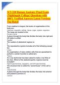 SCI-220 Human Anatomy Final Exam &lpar;Nightingale College&rpar; Questions with 100&percnt; Verified Answers Latest Versions Top Rated