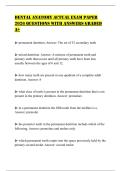 DENTAL ANATOMY ACTUAL EXAM PAPER 2026 QUESTIONS WITH ANSWERS GRADED A&plus;