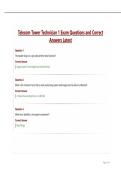 Telecom Tower Technician 1 Exam Questions and Correct Answers Latest