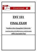ENV 101 Final Exam 2026&sol;2027 &lpar;pdf&rpar; &vert; Environmental Science &vert; SNHU