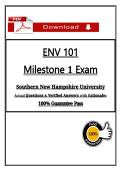 ENV 101 Milestone 1 Exam 2026&sol;2027 &lpar;pdf&rpar; &vert; Environmental Science &vert; SNHU