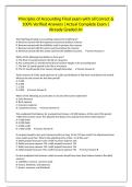 Principles of Accounting Final exam with all Correct & 100&percnt; Verified Answers &vert;Actual Complete Exam &vert;Already Graded A&plus;