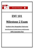 ENV 101 Milestone 2 Exam 2026&sol;2027 &lpar;pdf&rpar; &vert; Environmental Science &vert; SNHU