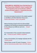 HOSA MEDICAL ASSISTING Exam &vert;&vert;Verified Exam&excl;&excl;&vert;&vert;  Most Recent Exam 2026&sol;2027 Actual Complete Real  Exam Questions And Correct Answers &lpar;Verified  Answers&rpar; Already Graded A&plus; &vert; Guaranteed Success &vert;  Newest Exam&excl;&excl;&excl;