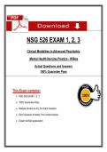NSG 526 EXAM 1&comma; 2&comma; 3 Clinical Modalities in Advanced Psychiatric  Mental Health Nursing Practice - Wilkes Actual Questions and Answers   Guarantee Pass 