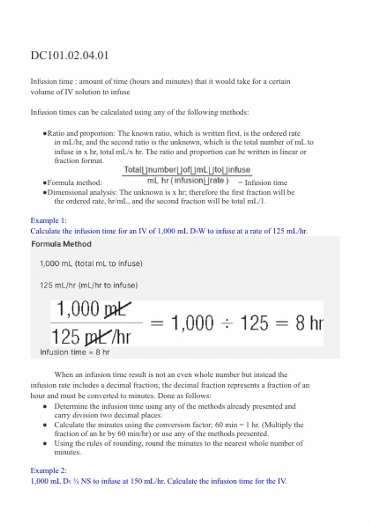 Dosage Calculation Notes for IV Infusion Understanding (DC101) | 2026 ...
