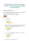NC BLET State Exam Practice Questions and Correct Answers&comma; North Carolina Basic Law Enforcement Training&comma; Latest Updated 2026&sol;2027 A&plus; Graded