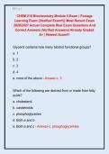 CHEM 210 Biochemistry Module 5 Exam &vert; Portage  Learning Exam &vert;&vert;Verified Exam&excl;&excl;&vert;&vert; Most Recent Exam  2026&sol;2027 Actual Complete Real Exam Questions And  Correct Answers &lpar;Verified Answers&rpar; Already Graded  A&plus; &vert; Newest Exam&excl;&excl;&excl;