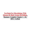 Test Bank for Microbiology with Diseases by Body System 5th Edition&comma; Bauman &vert; Complete Chapter 1 - 26 &vert; Latest Update