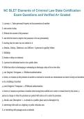 NC BLET Elements of Criminal Law State Certification Exam Questions&comma; North Carolina Basic Law Enforcement Training&comma; 2026&sol;2027 Verified A&plus; Graded